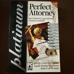 Perfect Attorney Platinum 4-CDs Windows 98SE, ME, 2000, XP Netzero Cosmi 2004